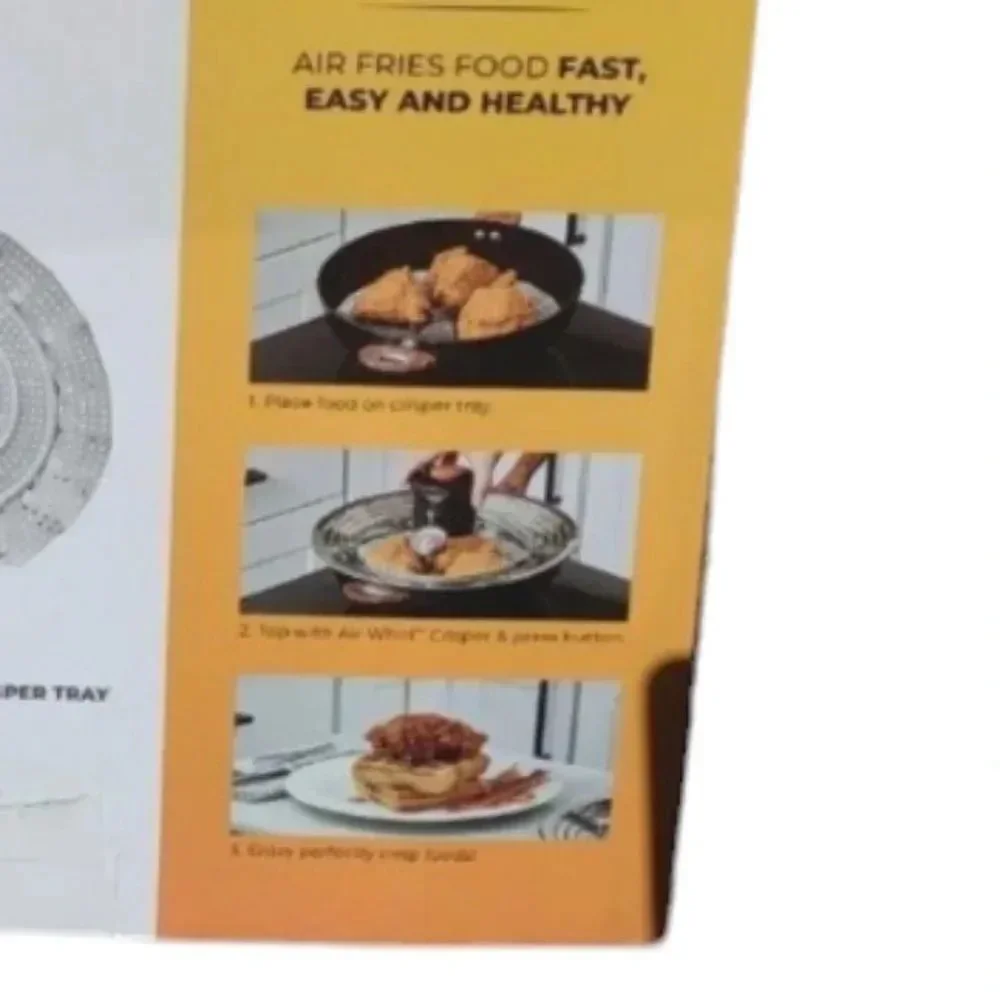 Air Whirl Crisper Air Fryer Lid for Pots & Pans Fits 10 to 12 Inch Pots Pans